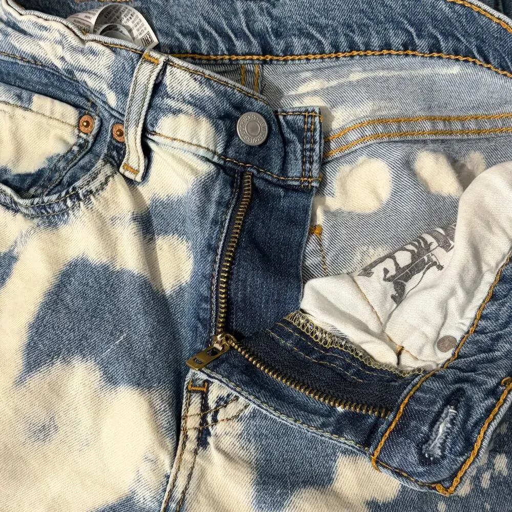 Levi’s 510 Skinny Jeans 28x32 Bleach Splatter Distressed Denim Mens Streetwear